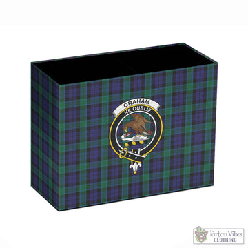 Graham of Menteith Tartan Pen Holder with Family Crest