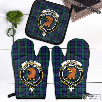 Graham of Menteith Tartan Combo Oven Mitt & Pot-Holder with Family Crest