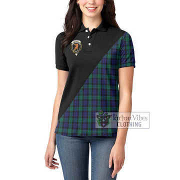 Graham of Menteith Tartan Women's Polo Shirt with Family Crest and Military Logo Style