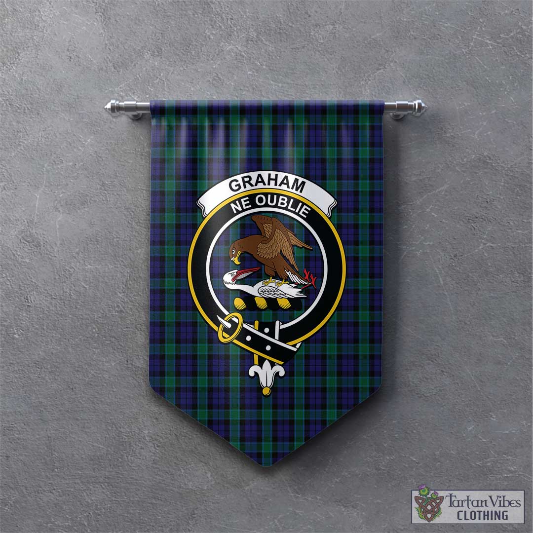 Tartan Vibes Clothing Graham of Menteith Tartan Gonfalon, Tartan Banner with Family Crest