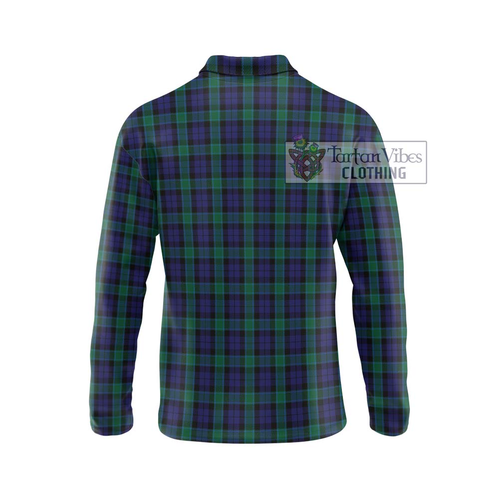 Graham of Menteith Tartan Long Sleeve Polo Shirt with Family Crest DNA In Me Style - Tartanvibesclothing Shop