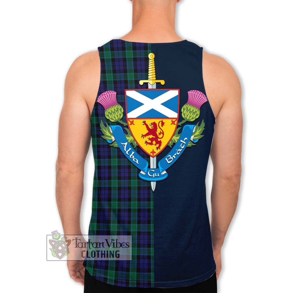 Tartan Vibes Clothing Graham of Menteith Tartan Men's Tank Top with Scottish Lion Royal Arm Half Style