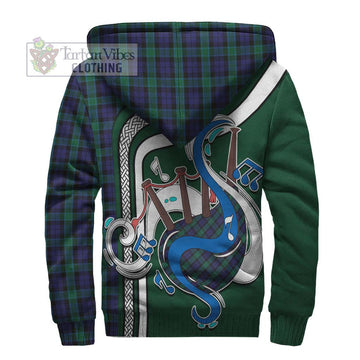 Graham of Menteith Tartan Sherpa Hoodie with Epic Bagpipe Style