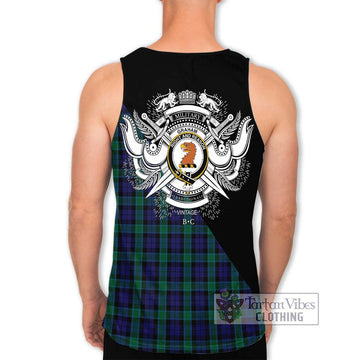 Graham of Menteith Tartan Men's Tank Top with Family Crest and Military Logo Style