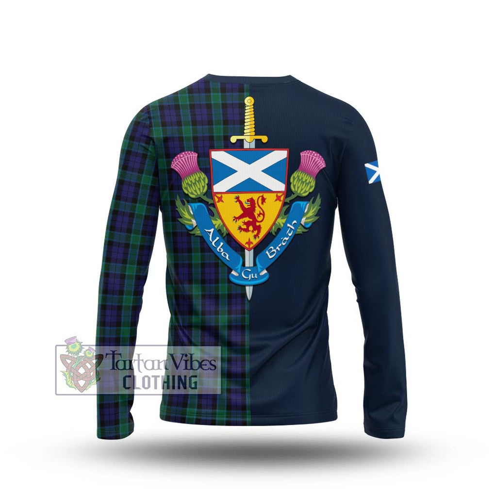 Tartan Vibes Clothing Graham of Menteith Tartan Long Sleeve T-Shirt with Scottish Lion Royal Arm Half Style