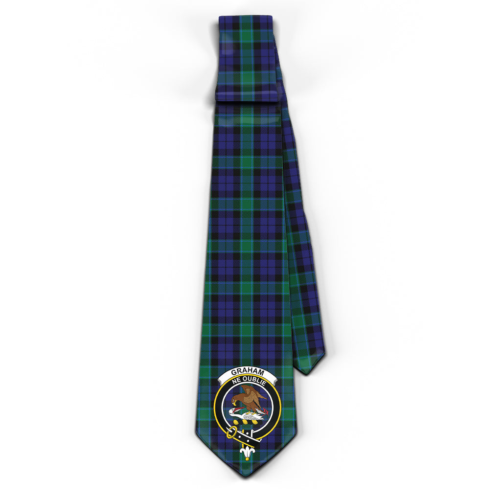 Graham of Menteith Tartan Classic Necktie with Family Crest - Tartan Vibes Clothing