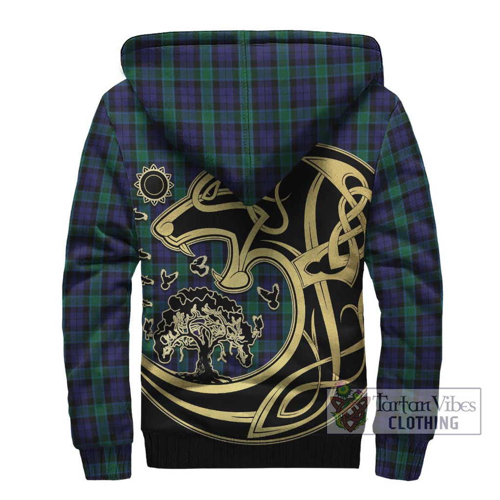 Graham of Menteith Tartan Sherpa Hoodie with Family Crest Celtic Wolf Style - Tartan Vibes Clothing