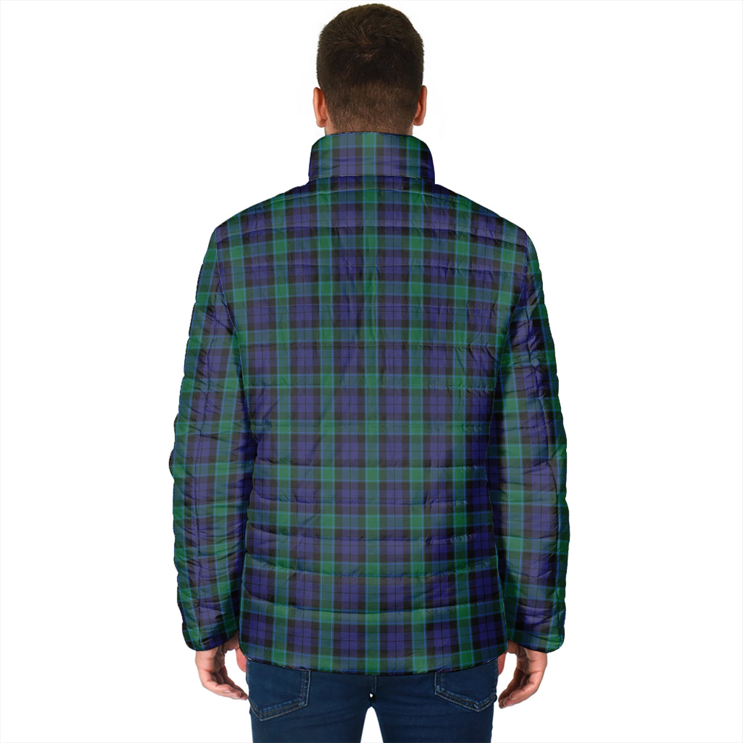 Graham of Menteith Tartan Padded Jacket with Family Crest - Tartan Vibes Clothing