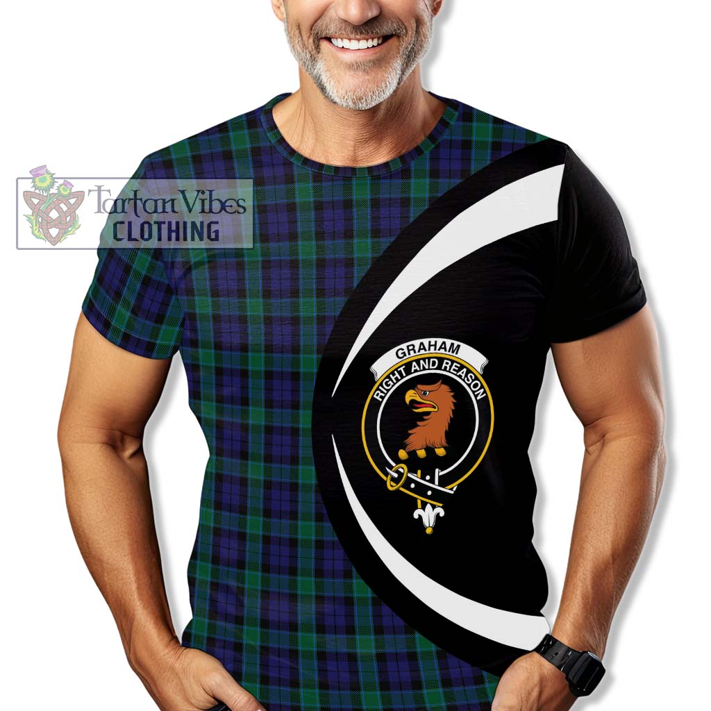 Tartan Vibes Clothing Graham of Menteith Tartan T-Shirt with Family Crest Circle Style