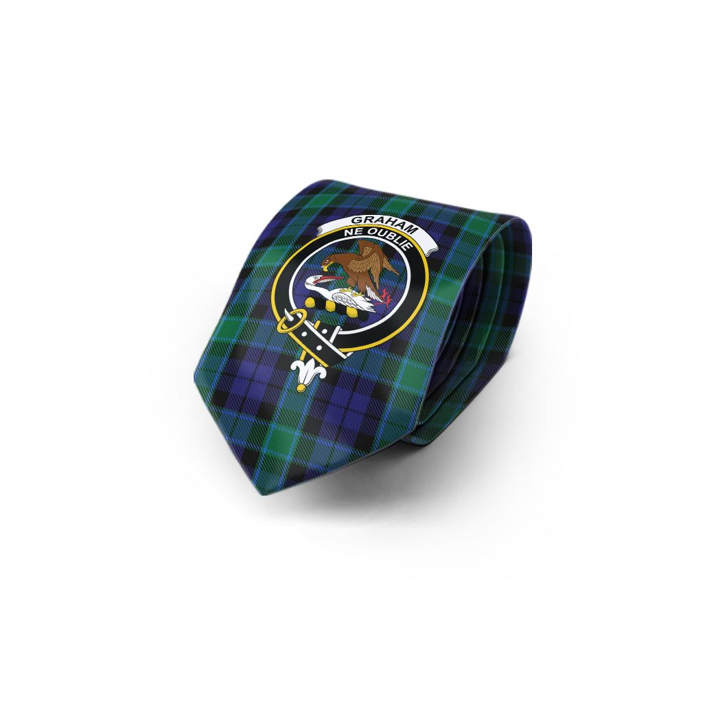 Graham of Menteith Tartan Classic Necktie with Family Crest - Tartan Vibes Clothing