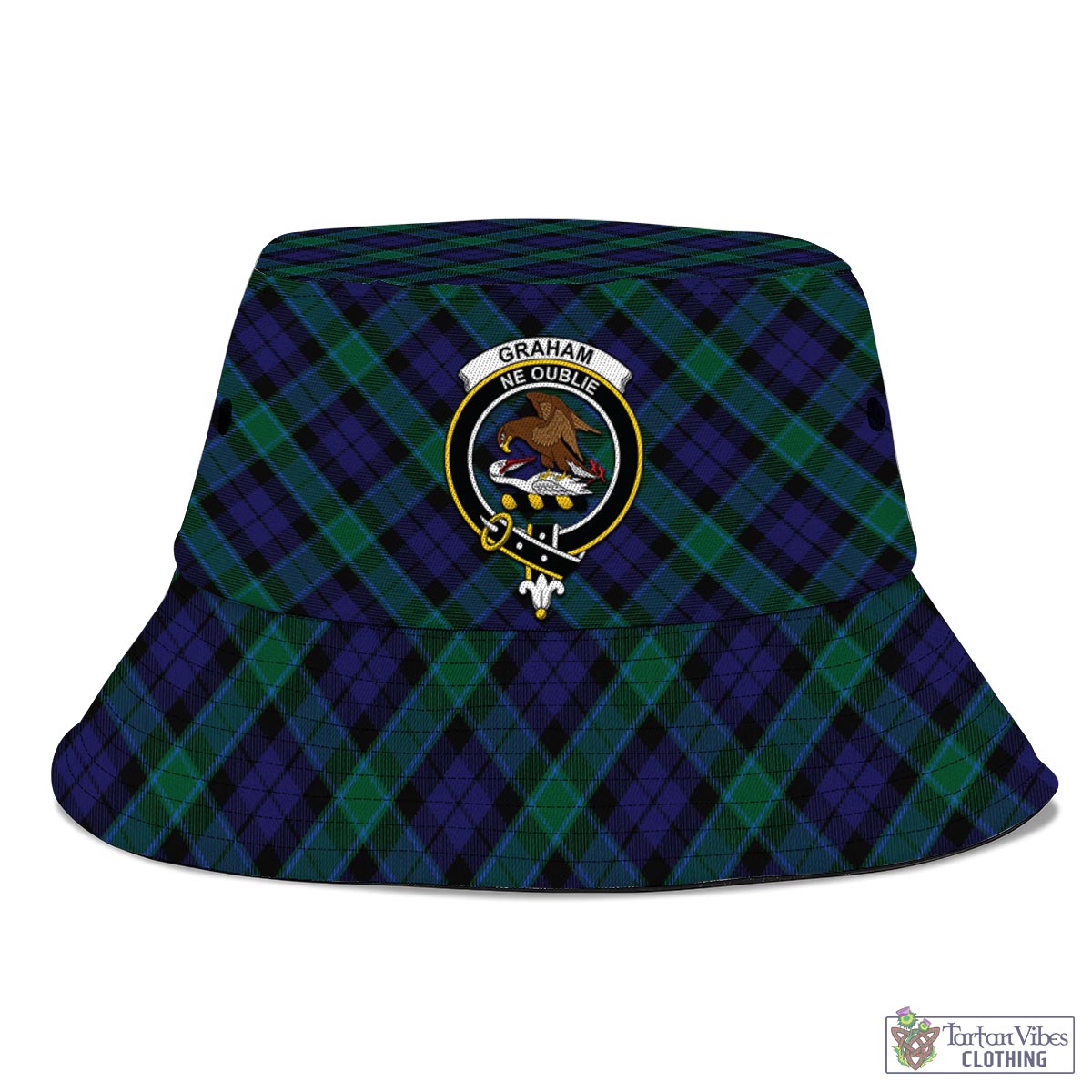 Tartan Vibes Clothing Graham of Menteith Tartan Bucket Hat with Family Crest