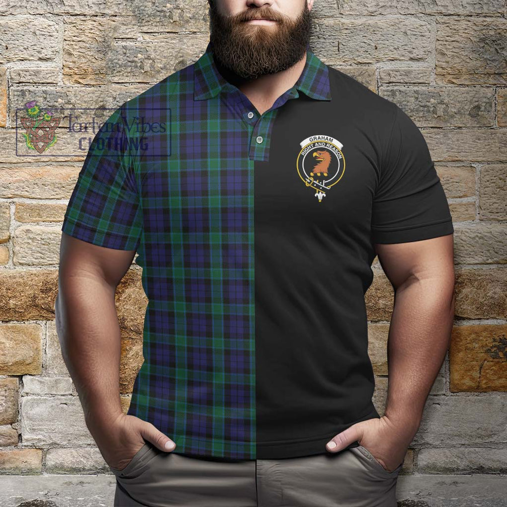 Graham of Menteith Tartan Polo Shirt with Family Crest and Half Of Me Style - Tartanvibesclothing Shop