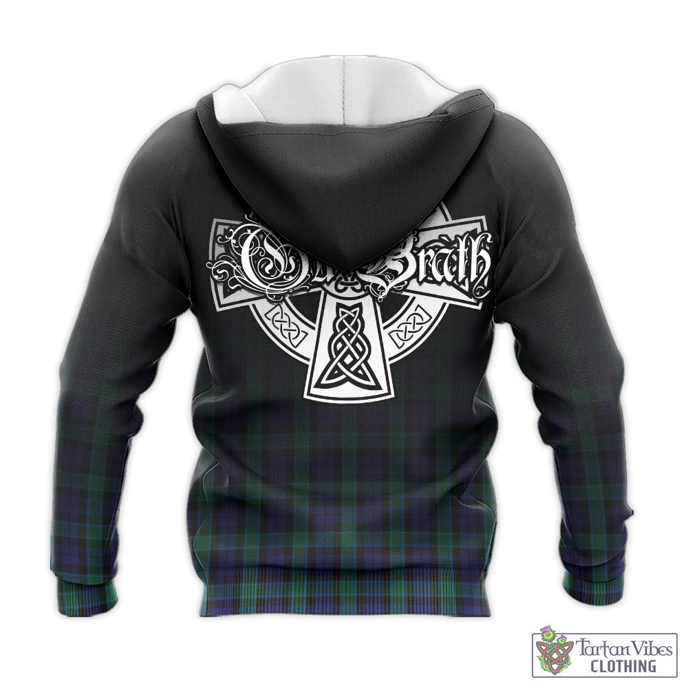 Tartan Vibes Clothing Graham of Menteith Tartan Knitted Hoodie Featuring Alba Gu Brath Family Crest Celtic Inspired