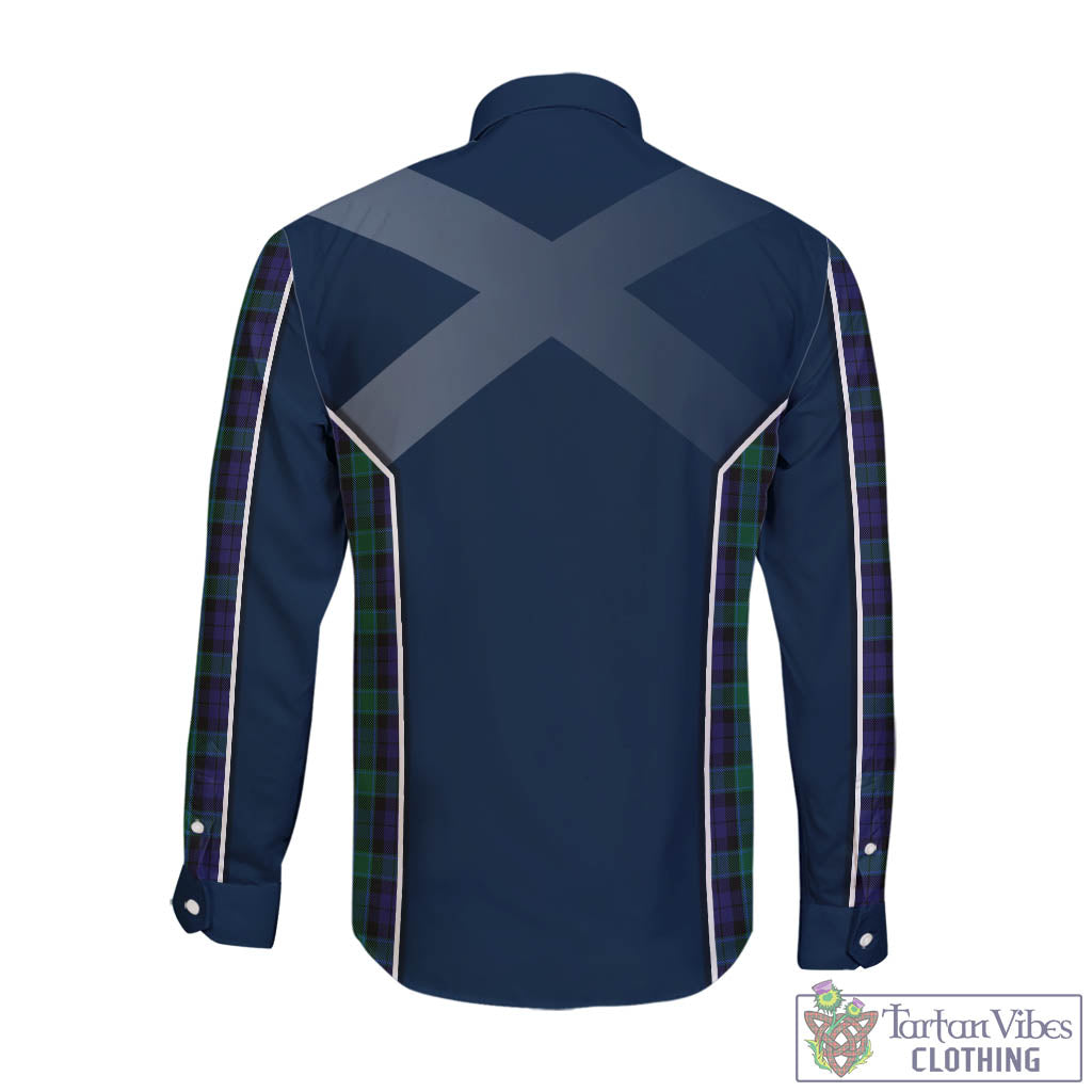 Tartan Vibes Clothing Graham of Menteith Tartan Long Sleeve Button Up Shirt with Family Crest and Scottish Thistle Vibes Sport Style