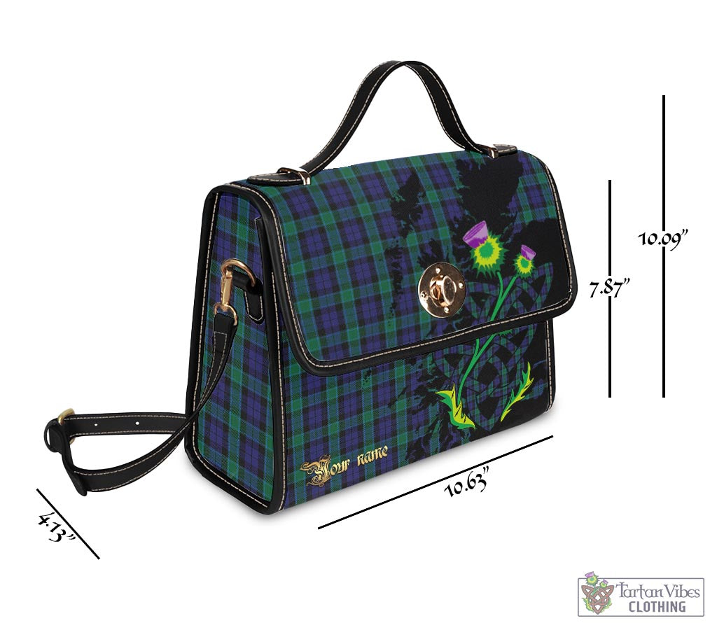 Tartan Vibes Clothing Graham of Menteith Tartan Waterproof Canvas Bag with Scotland Map and Thistle Celtic Accents