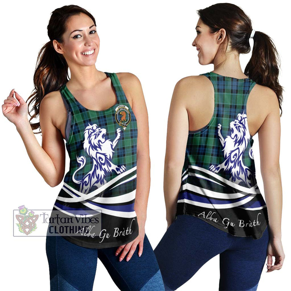 Graham of Menteith Ancient Tartan Women's Racerback Tanks with Alba Gu Brath Regal Lion Emblem 4XL - Tartanvibesclothing Shop