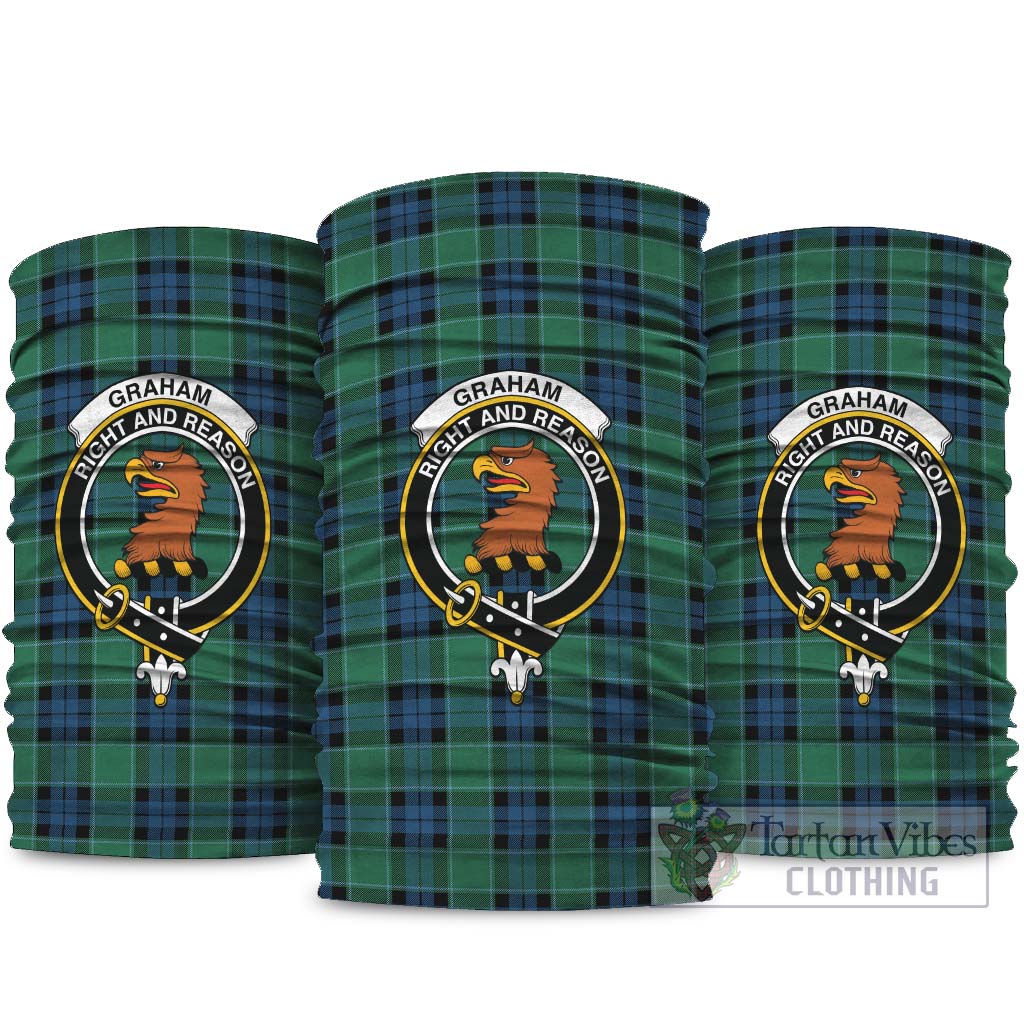 Graham of Menteith Ancient Tartan Neck Gaiters, Tartan Bandanas, Tartan Head Band with Family Crest