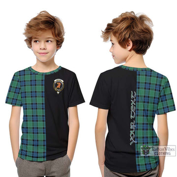 Graham of Menteith Ancient Tartan Kid T-Shirt with Family Crest and Half Of Me Style