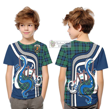 Graham of Menteith Ancient Tartan Kid T-Shirt with Epic Bagpipe Style