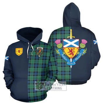 Graham of Menteith Ancient Tartan Hoodie Alba with Scottish Lion Royal Arm Half Style