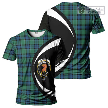 Graham of Menteith Ancient Tartan T-Shirt with Family Crest Circle Style