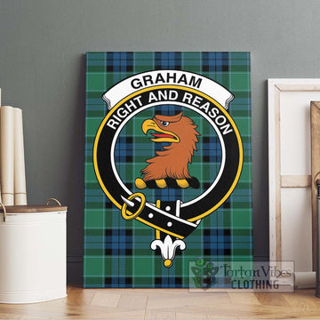 Graham of Menteith Ancient Tartan Canvas Print Wall Art with Family Crest