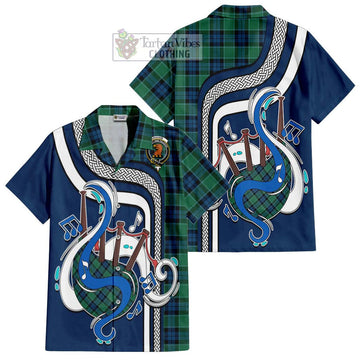 Graham of Menteith Ancient Tartan Short Sleeve Button Shirt with Epic Bagpipe Style