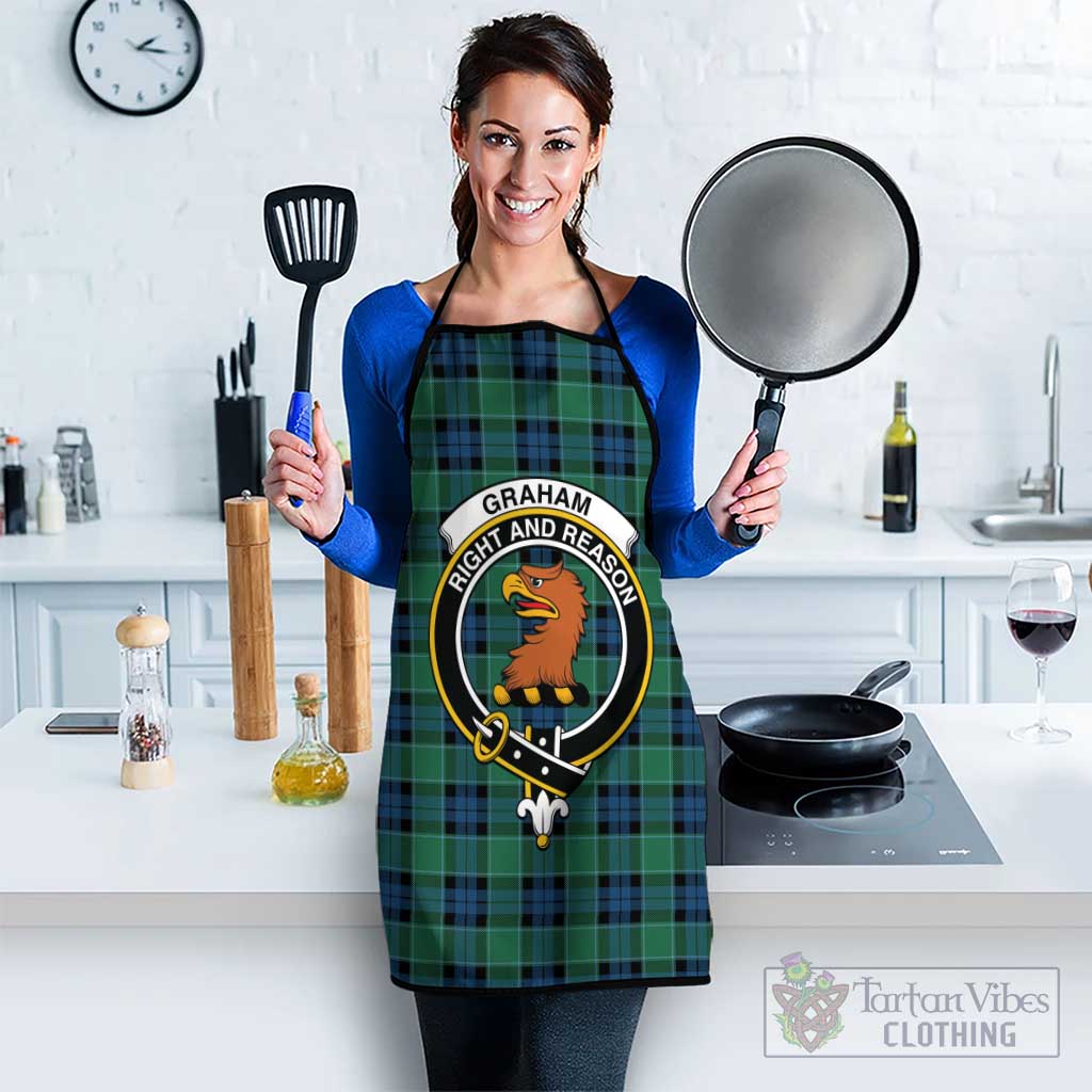 Graham of Menteith Ancient Tartan Apron with Family Crest Black S 38x47 cm - Tartan Vibes Clothing