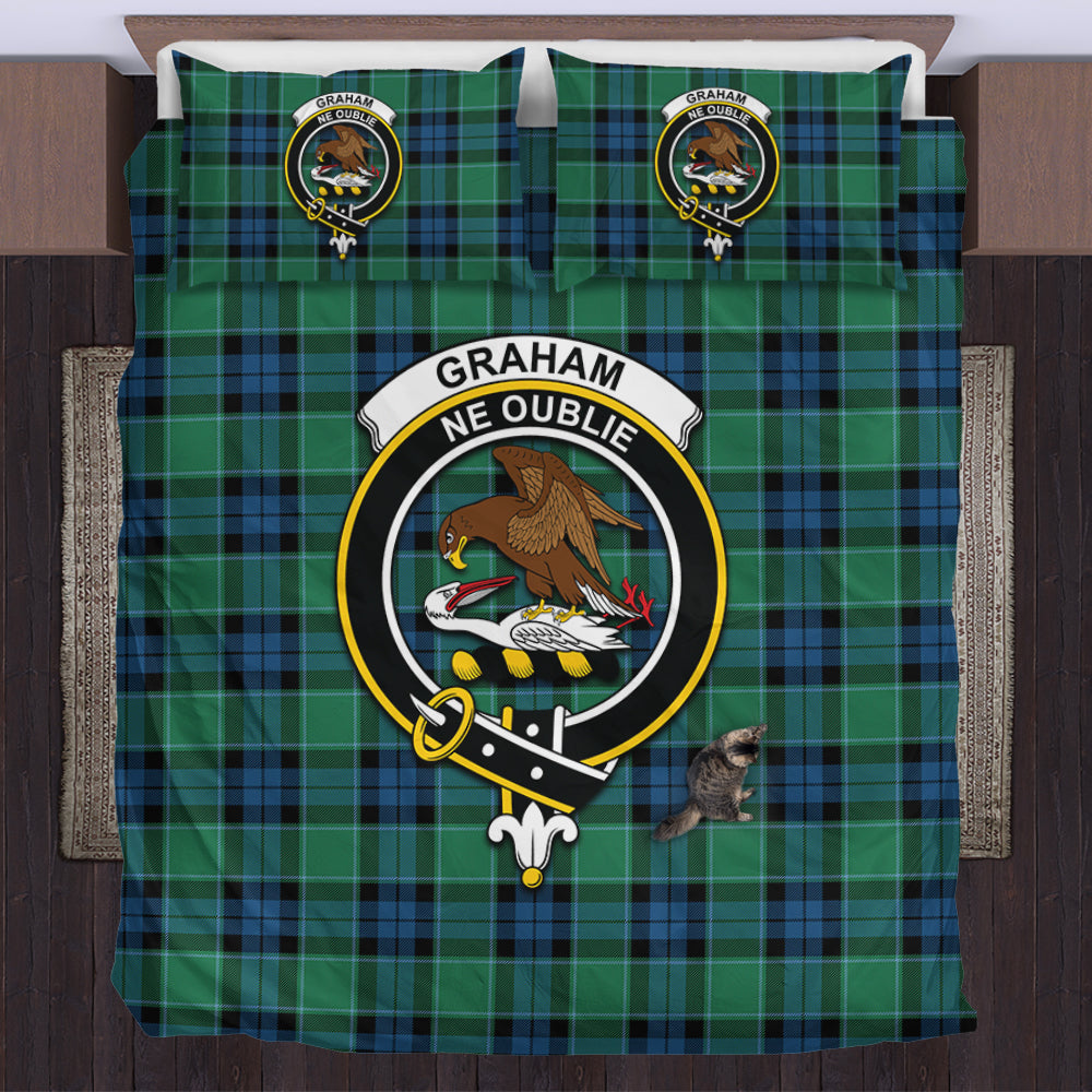 Graham of Menteith Ancient Tartan Bedding Set with Family Crest US Bedding Set - Tartan Vibes Clothing