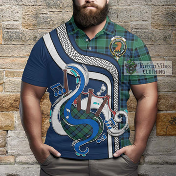 Graham of Menteith Ancient Tartan Polo Shirt with Epic Bagpipe Style