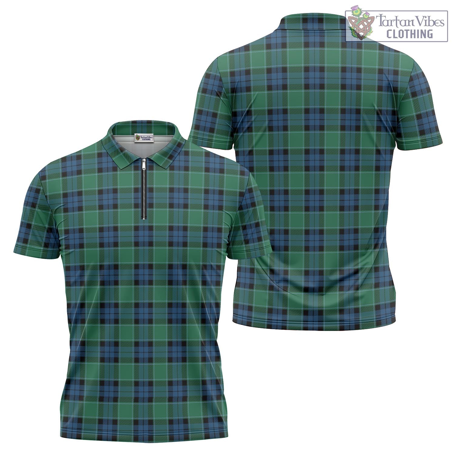 Tartan Vibes Clothing Graham of Menteith Ancient Tartan Zipper Polo Shirt