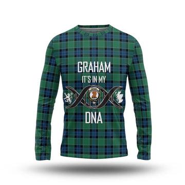 Graham of Menteith Ancient Tartan Long Sleeve T-Shirt with Family Crest DNA In Me Style