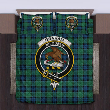 Graham of Menteith Ancient Tartan Quilt Bed Set with Family Crest