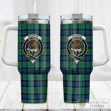 Graham of Menteith Ancient Tartan and Family Crest Tumbler with Handle