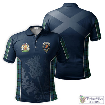 Graham of Menteith Ancient Tartan Men's Polo Shirt with Family Crest and Scottish Thistle Vibes Sport Style