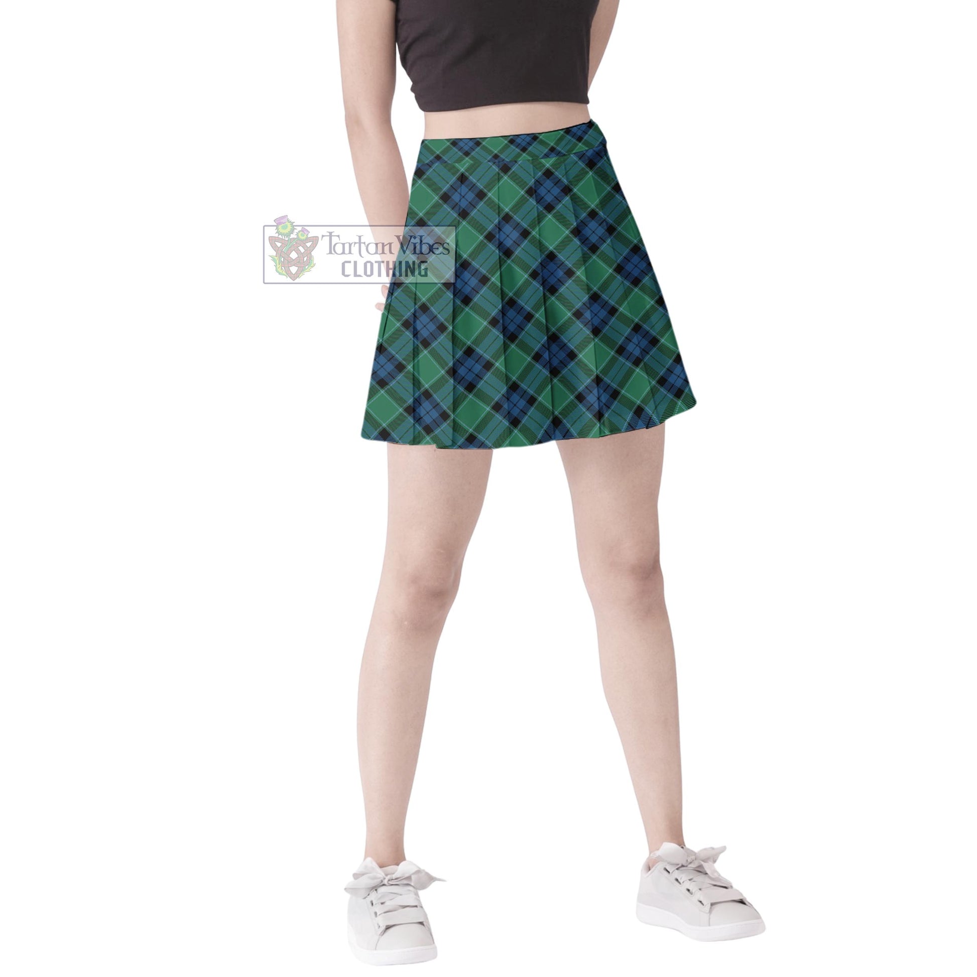 Tartan Vibes Clothing Graham of Menteith Ancient Tartan Women's Plated Mini Skirt