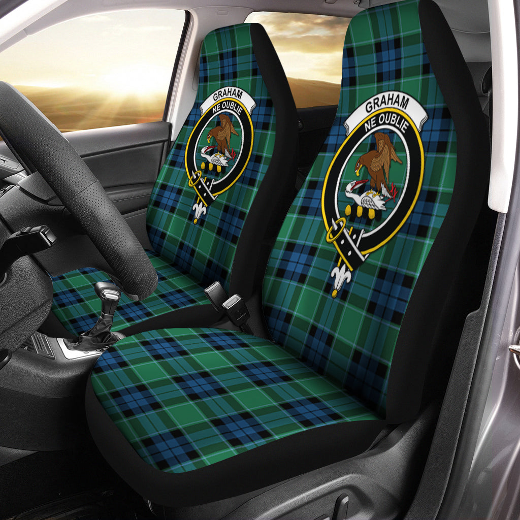 Graham of Menteith Ancient Tartan Car Seat Cover with Family Crest One Size - Tartanvibesclothing