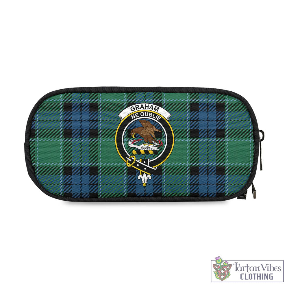 Tartan Vibes Clothing Graham of Menteith Ancient Tartan Pen and Pencil Case with Family Crest