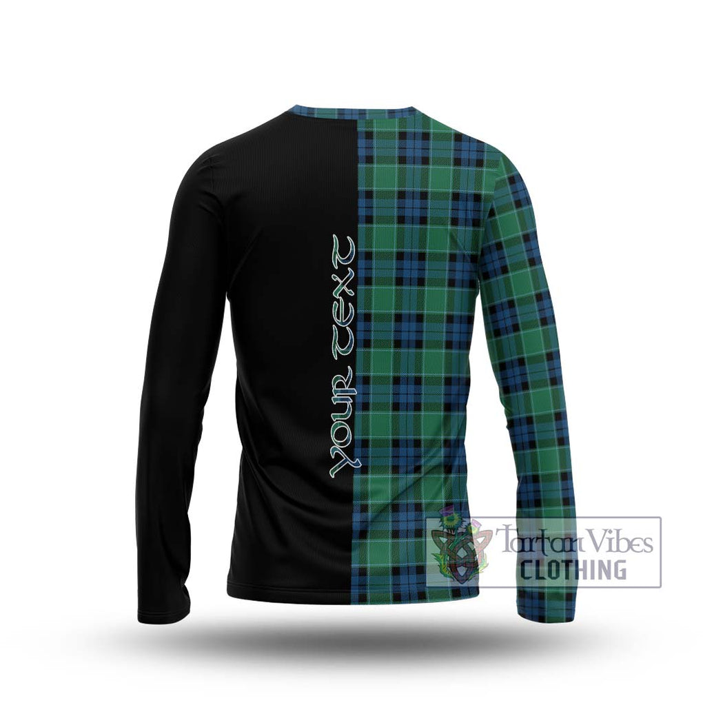 Graham of Menteith Ancient Tartan Long Sleeve T-Shirt with Family Crest and Half Of Me Style - Tartanvibesclothing Shop