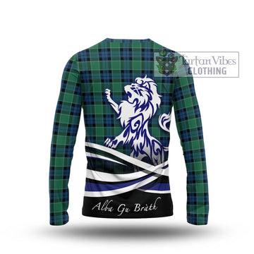 Graham of Menteith Ancient Tartan Long Sleeve T-Shirt with Alba Gu Brath Regal Lion Emblem