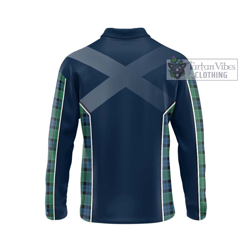 Graham of Menteith Ancient Tartan Long Sleeve Polo Shirt with Family Crest and Lion Rampant Vibes Sport Style - Tartan Vibes Clothing