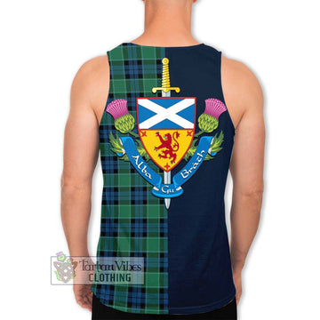 Graham of Menteith Ancient Tartan Men's Tank Top Alba with Scottish Lion Royal Arm Half Style