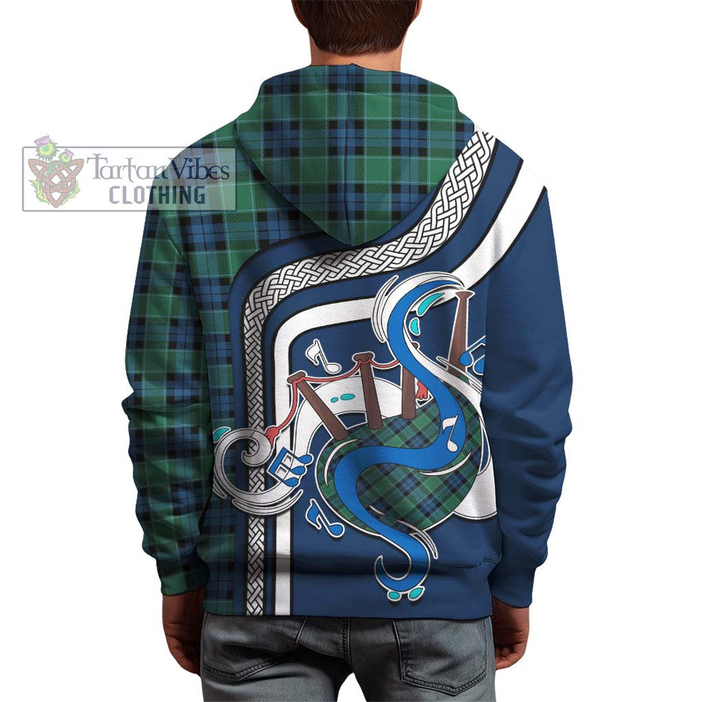 Graham of Menteith Ancient Tartan Hoodie with Epic Bagpipe Style - Tartanvibesclothing Shop