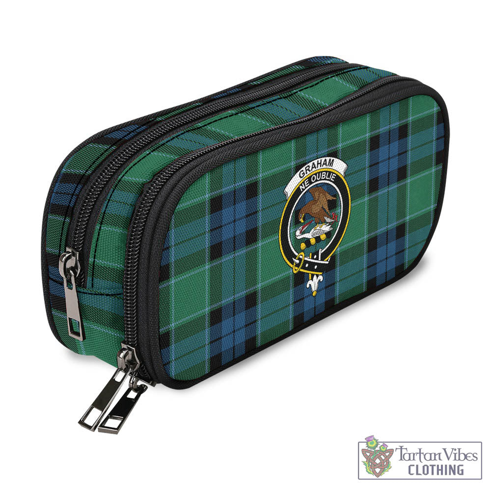 Tartan Vibes Clothing Graham of Menteith Ancient Tartan Pen and Pencil Case with Family Crest