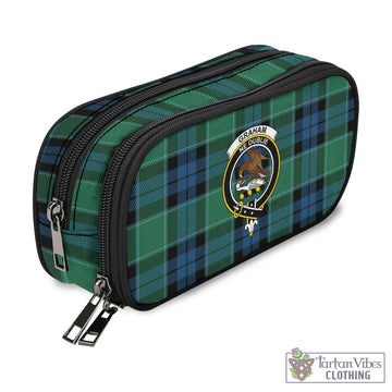 Graham of Menteith Ancient Tartan Pen and Pencil Case with Family Crest