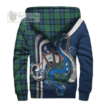 Graham of Menteith Ancient Tartan Sherpa Hoodie with Epic Bagpipe Style