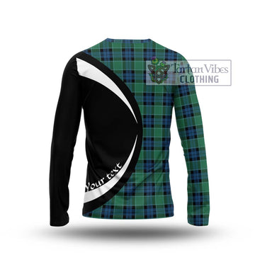 Graham of Menteith Ancient Tartan Long Sleeve T-Shirt with Family Crest Circle Style