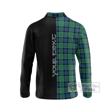 Graham of Menteith Ancient Tartan Long Sleeve Polo Shirt with Family Crest and Half Of Me Style