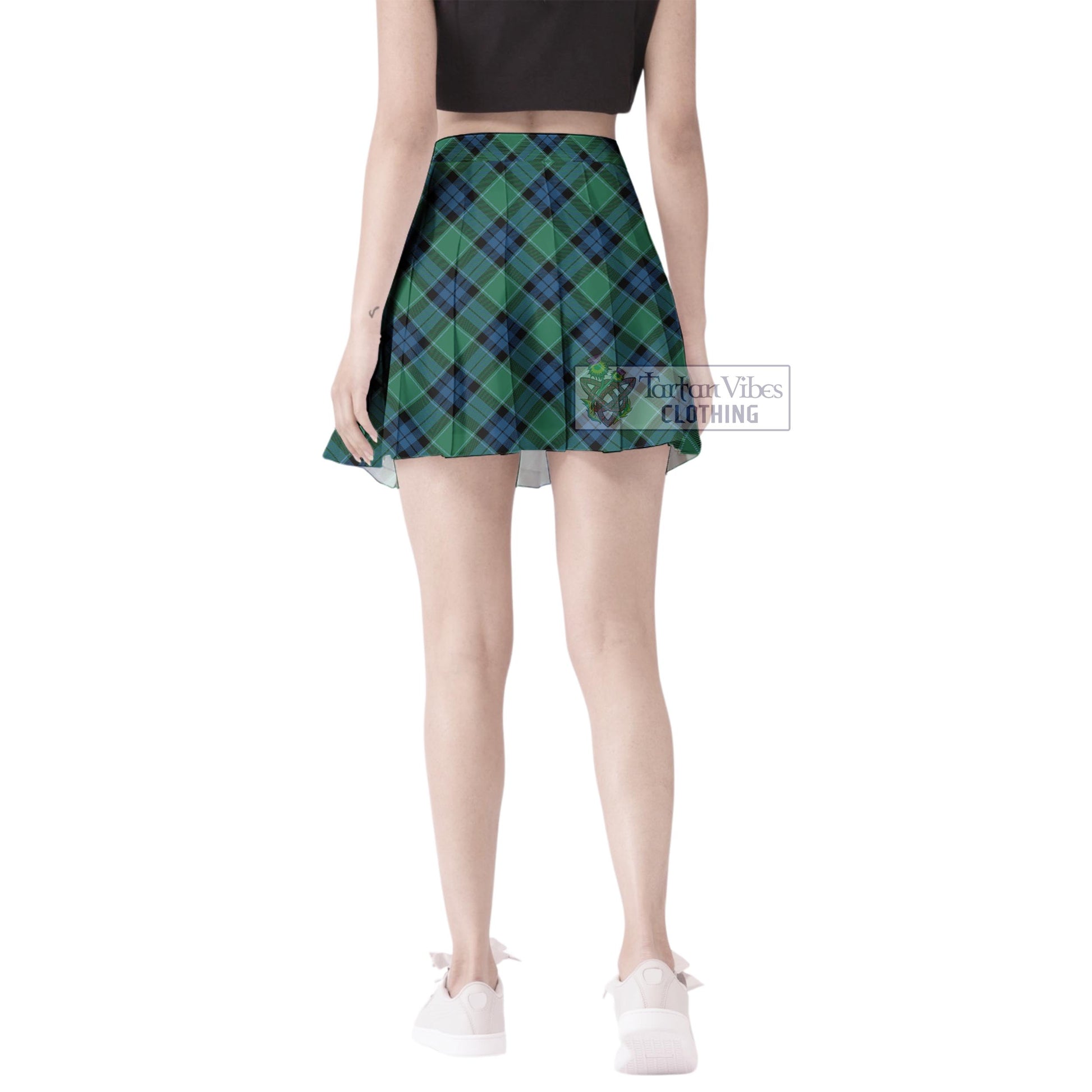 Tartan Vibes Clothing Graham of Menteith Ancient Tartan Women's Plated Mini Skirt