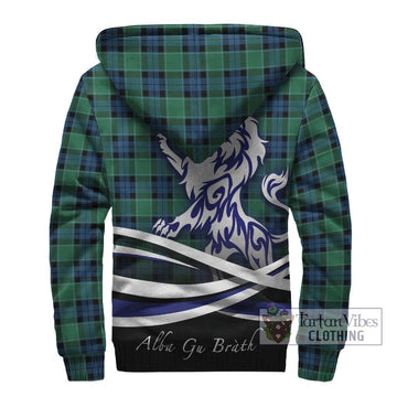 Graham of Menteith Ancient Tartan Sherpa Hoodie with Alba Gu Brath Regal Lion Emblem